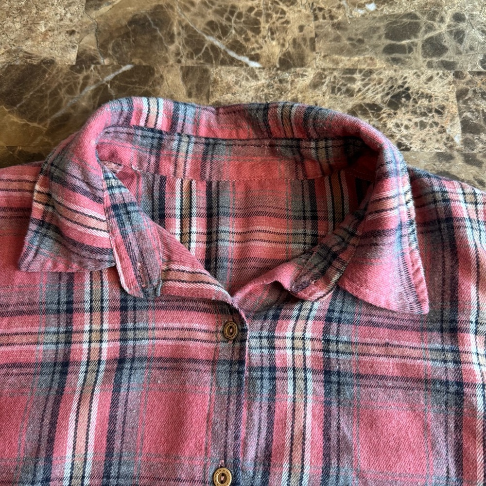 Vintage Plaid Shirt 90’s Flannel Shirt Size XL Pink Oversized Emo Goth Boyfriend - Picture 6 of 8